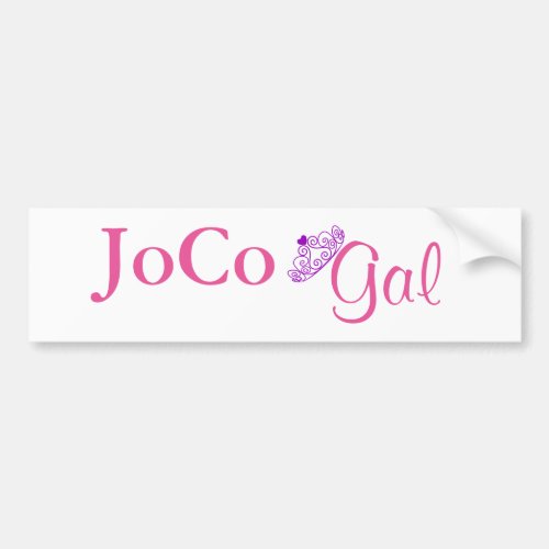 JoCo Gal on white Bumper Sticker