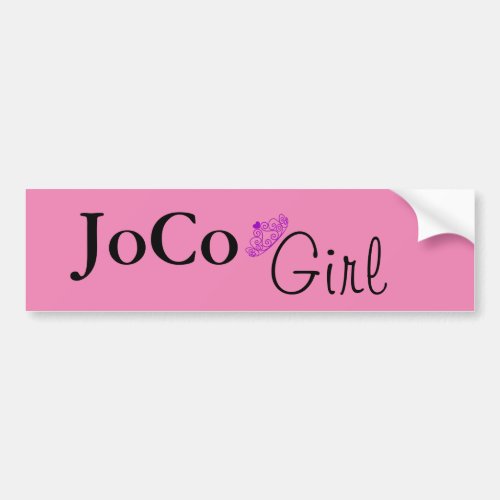 JoCo Girl on pink Bumper Sticker
