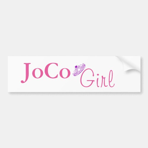 JoCo Girl on white Bumper Sticker
