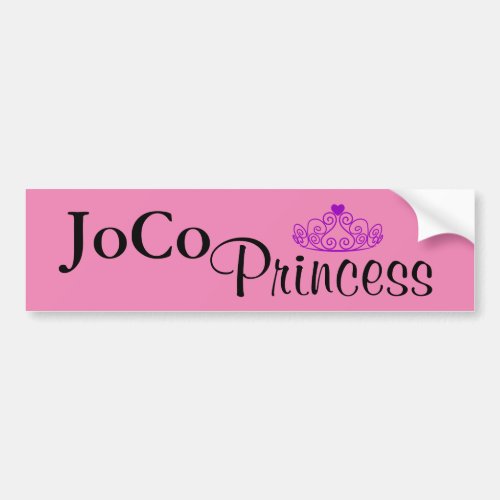 JoCo Princess on pink Bumper Sticker