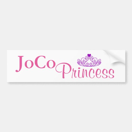 JoCo Princess on white Bumper Sticker