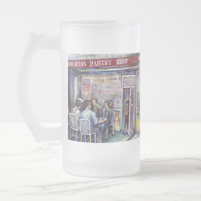 Jocund Frosted Glass Beer Mug (Left)