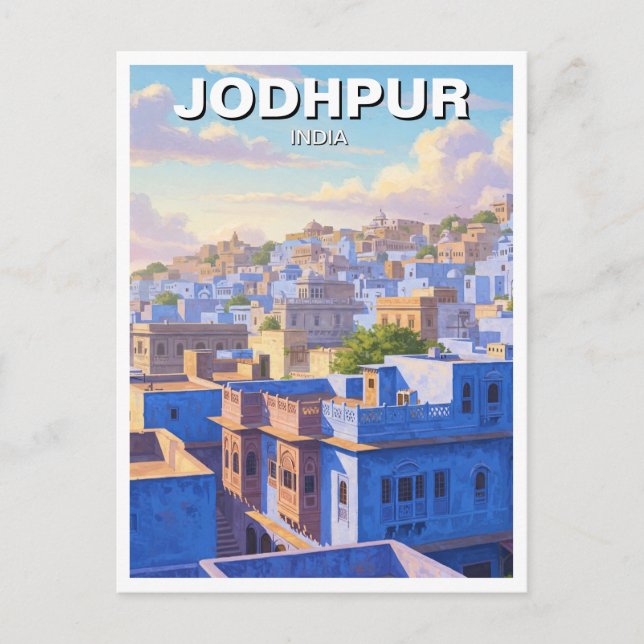 Jodhpur India Blue houses Postcard (Front)