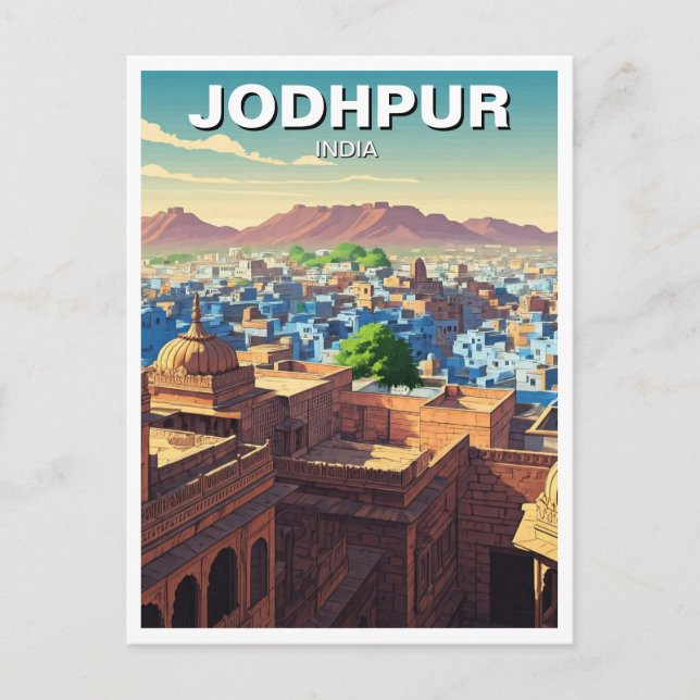 Jodhpur India Blue houses Postcard (Front)