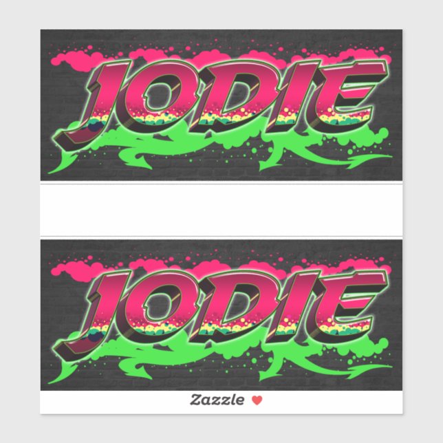 Jodie First Name Graffiti Sticker (Sheet)