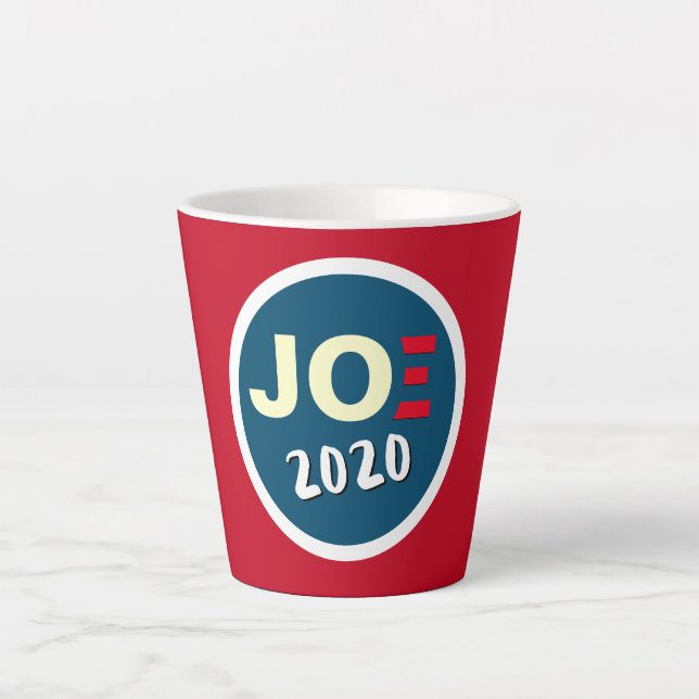 JOE 2020 Biden Red White Blue Latte Mug (Front)