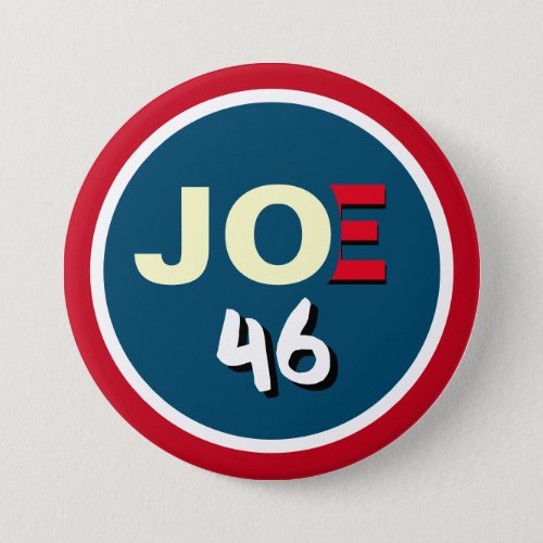 JOE 46 BIDEN Red White Blue Campaign Button