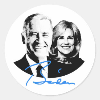 Joe and Jill Biden Signature Classic Round Sticker