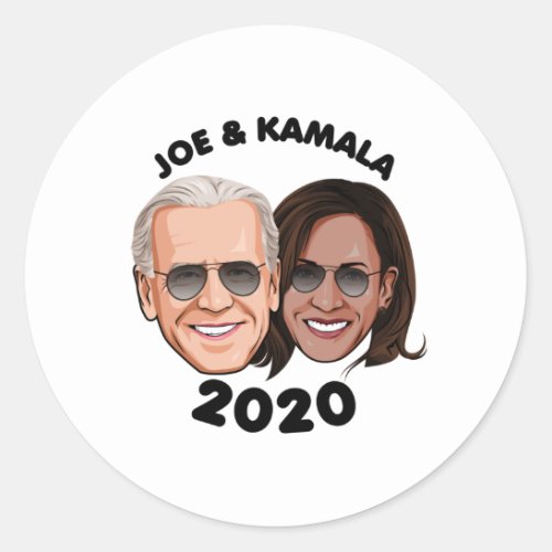 JOE AND KAMALA 2020 _ Caricature Aviators Classic Round Sticker