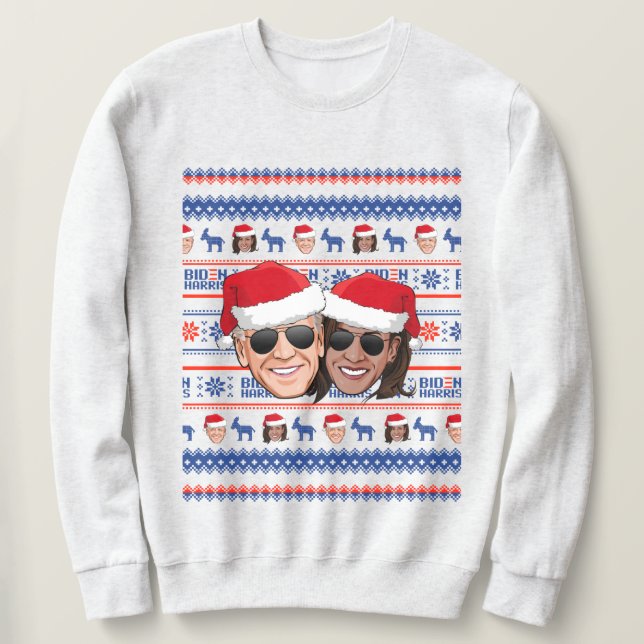 Joe and Kamala Aviator Christmas Sweatshirt (Design Front)