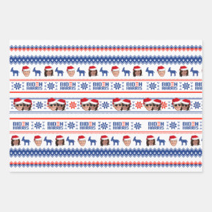 Joe and Kamala Aviator Christmas Wrapping Paper Sheets