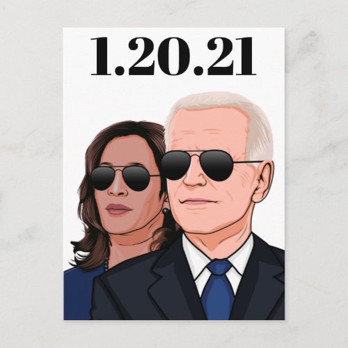 Joe and Kamala Aviators Postcard