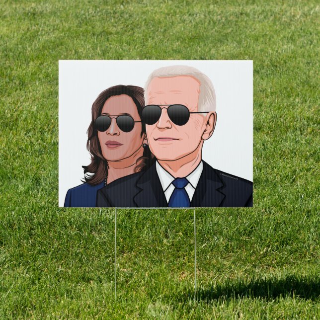 Joe and Kamala Aviators Sign (Insitu)