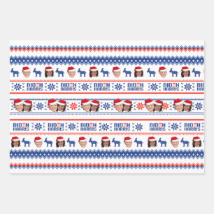 Joe and Kamala Christmas Wrapping Paper Sheets