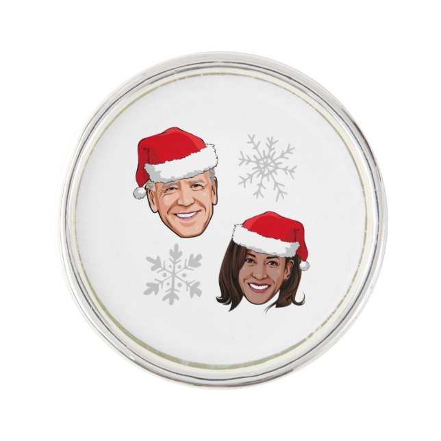 JOE AND KAMALA SNOWFLAKES LAPEL PIN (Front)