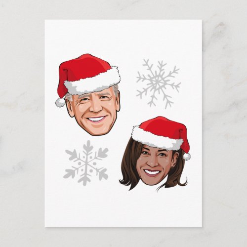 JOE AND KAMALA SNOWFLAKES POSTCARD