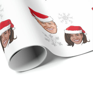 JOE AND KAMALA SNOWFLAKES WRAPPING PAPER