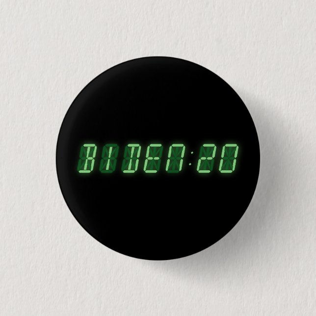 Joe Biden 2020 Digital Clock Button (Front)