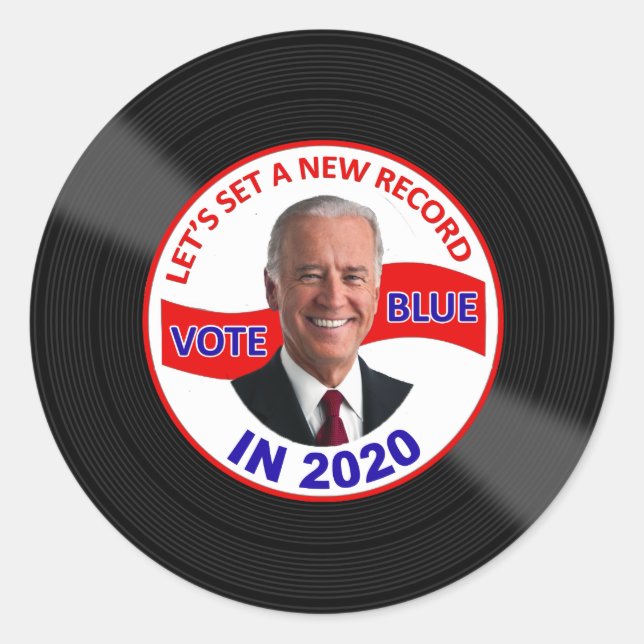 Joe Biden 2020 Election Vinyl Record Classic Round Sticker (Front)