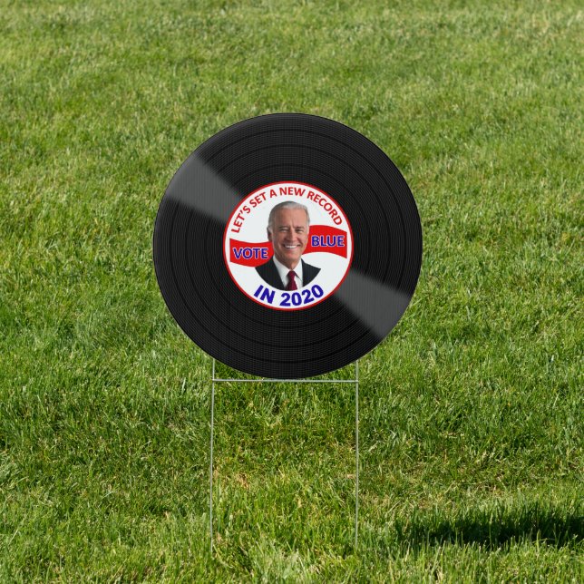 Joe Biden 2020 Election Vinyl Record Lawn Sign (Insitu)