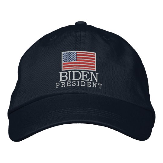 Joe Biden 2020 for President American Flag - navy Embroidered Baseball ...
