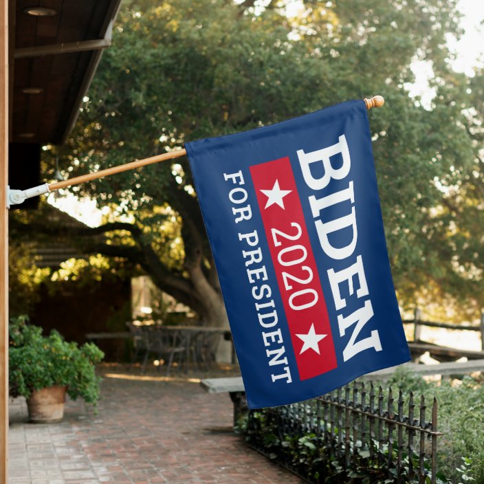 Joe Biden 2020 For President Navy Blue Red Stars House Flag Zazzle Com