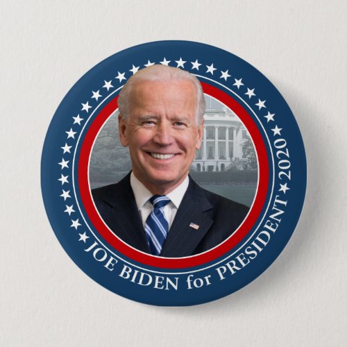 Joe Biden 2020 for President Photo White House Button Joe Biden 2020 for President Photo White House Button