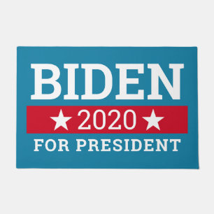 Joe Biden 2020 for President - Teal Blue Red Stars Doormat