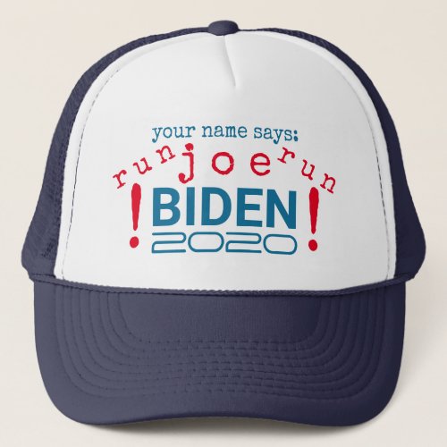 Joe Biden 2020 Run Joe Run Funny Election Trucker Hat