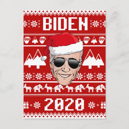 Joe Biden 2020 Ugly Christmas Holiday Postcard