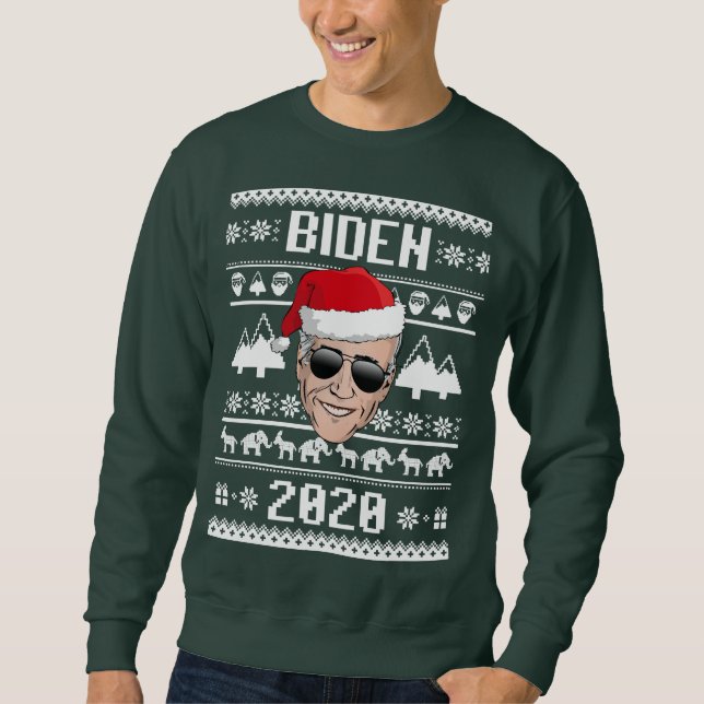 Joe Biden 2020 Ugly Christmas Sweatshirt (Front)
