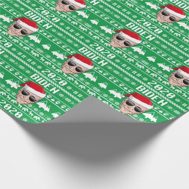 Joe Biden 2020 Ugly Christmas Wrapping Paper (Corner)