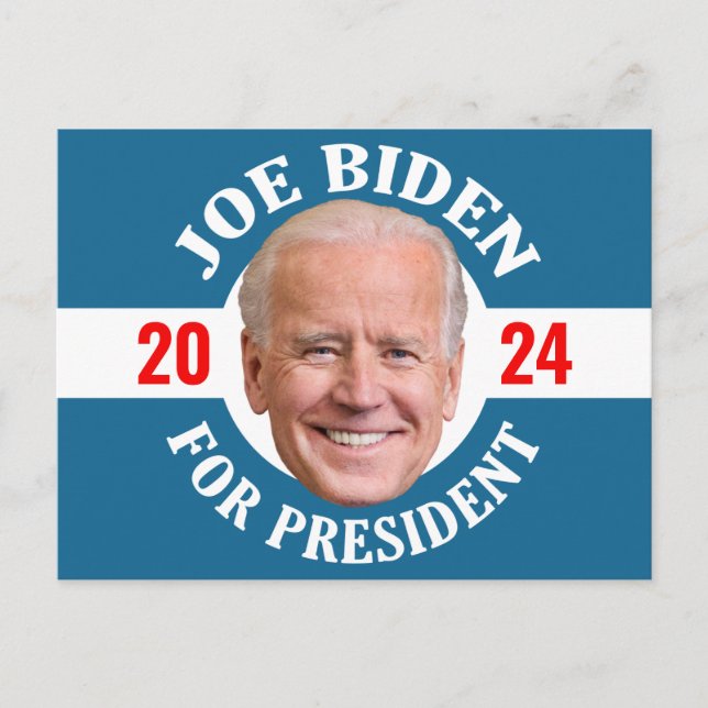 Joe Biden 2024 - Classic Design Blue White Photo Postcard (Front)