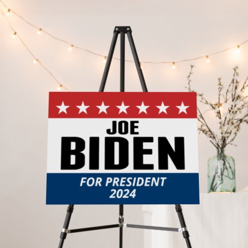 Joe Biden 2024 _ Classic Design Red White Blue Foam Board