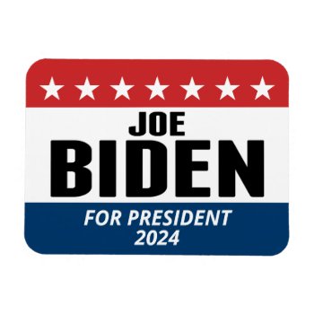 Joe Biden 2024 - Classic Design Red White Blue Magnet by theNextElection at Zazzle