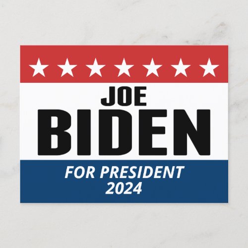 Joe Biden 2024 _ Classic Design Red White Blue Postcard