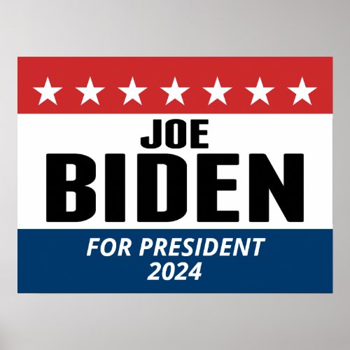 Joe Biden 2024 _ Classic Design Red White Blue Poster