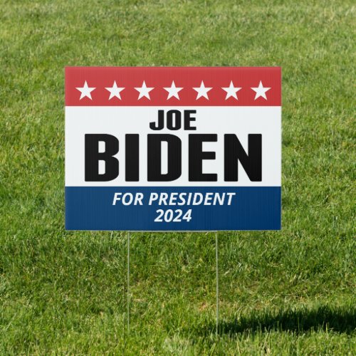 Joe Biden 2024 _ Classic Design Red White Blue Sign