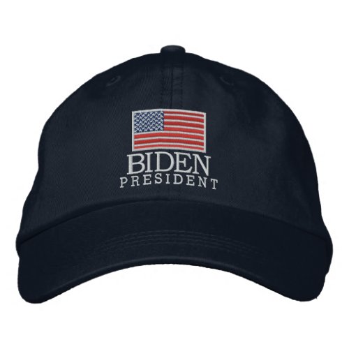 Joe Biden 2024 for President American Flag _ navy Embroidered Baseball Cap