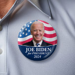 Joe Biden 2024 for President Photo Button<br><div class="desc">A classic design featuring a picture of the man running for president. He is running in the 2024 election in the Democrat Primary. Check our store for other candidates and campaigns.</div>
