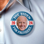 Joe Biden 2024 for President Photo Floating Head Button<br><div class="desc">Joe Biden Design with a floating head surrounded by the classic slogan - Joe Biden for President. A clean, modern update based on a vintage political design. A classic design featuring a picture of the man running for president. He is running in the 2024 election as a Democrat. Check our...</div>