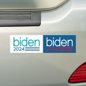 Joe Biden 2024 - Modern Stripes 2 Designs Bogo Bumper Sticker by theNextElection at Zazzle