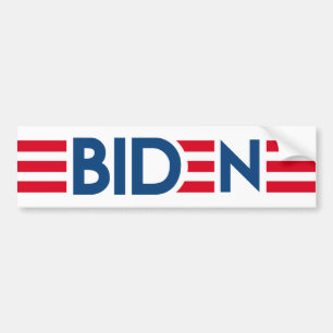 Joe Biden 2024 - modern stripes red blue Bumper Sticker