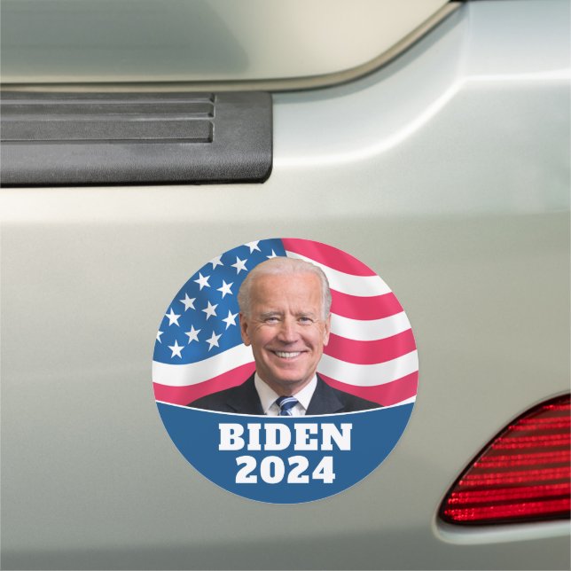 Joe Biden 2024 - photo and flag Car Magnet (In Situ)