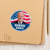 Joe Biden 2024 - Photo with American Flag Patch (On Folder)