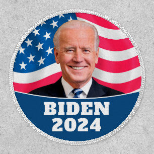 Joe Biden 2024 - Photo with American Flag Patch