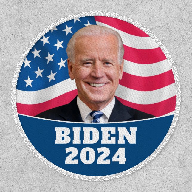 Joe Biden 2024 - Photo with American Flag Patch (Front)