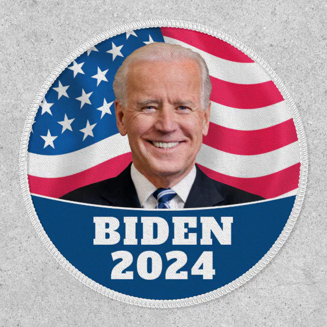 Joe Biden 2024 Photo with American Flag Patch Zazzle