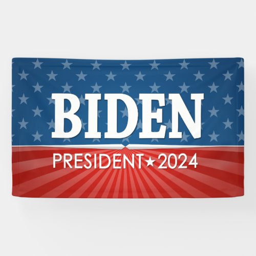 Joe Biden 2024 _ regal stars and ray of stripes Banner