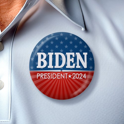 Joe Biden 2024 _ regal stars and ray of stripes Button